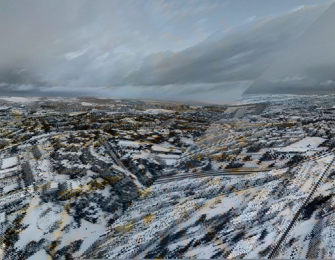 ירושלים מושלגת; תיעוד מיוחד ממעוף הציפור