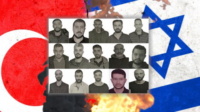 תמונות העצורים, על רקע דגלי ישראל וטורקיה