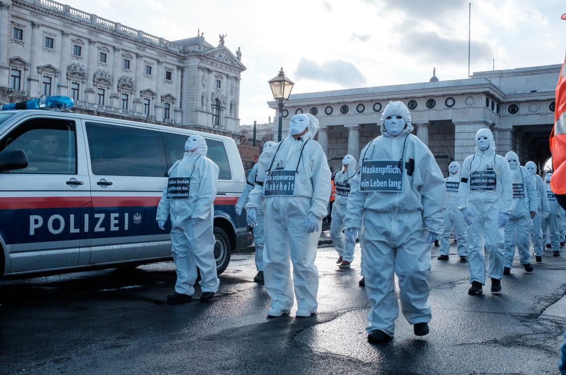 הפגנה נגד מגבלות קורונה באוסטריה