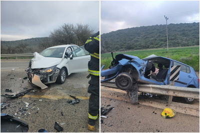 שני נפגעים בינוני וקל - בתאונה בכביש 375
