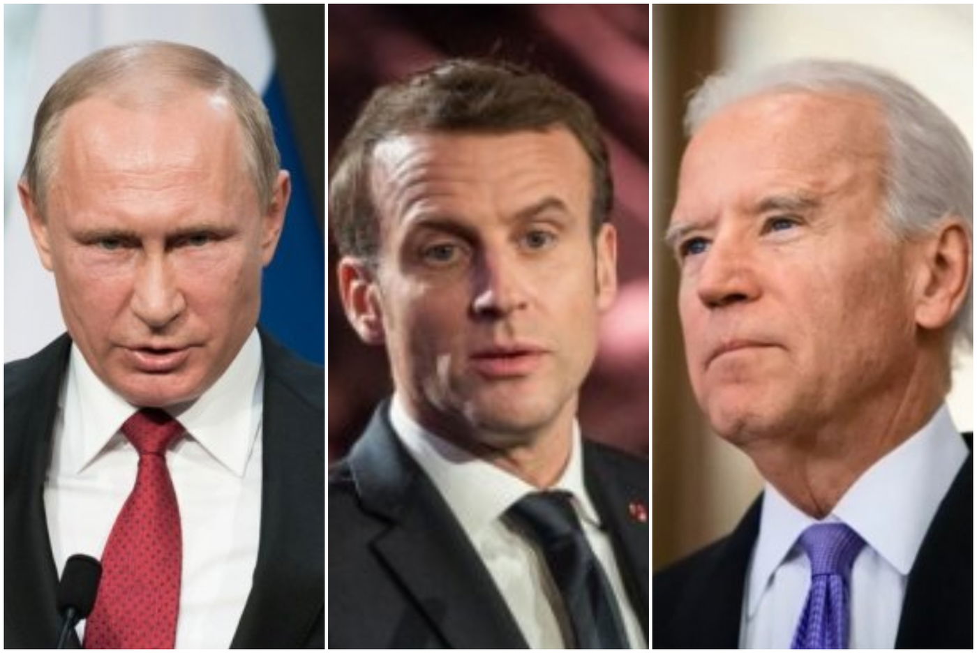 פוטין, מקרון וביידן