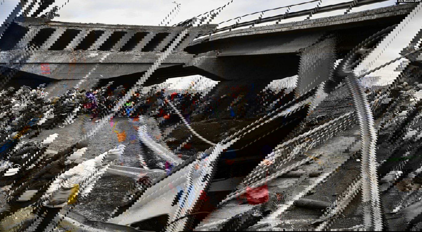 גשר גישה לקייב שהופגז, אילוסטרציה