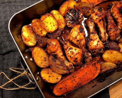 מתכונים לשבת - קדירת עוף, תפוחי אדמה ובטטות