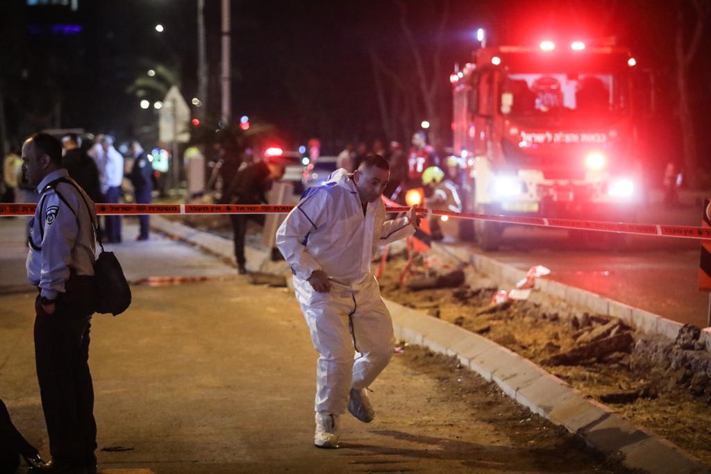 זירת הפיגוע בחדרה, אתמול