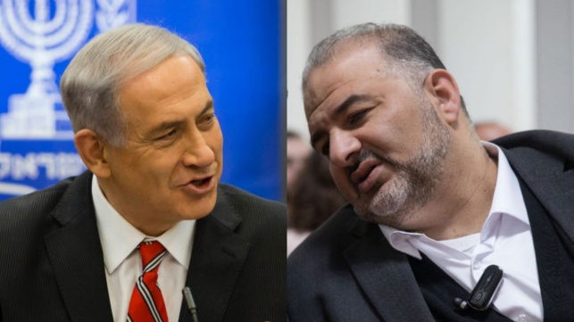 בנימין נתניהו ומנסור עבאס