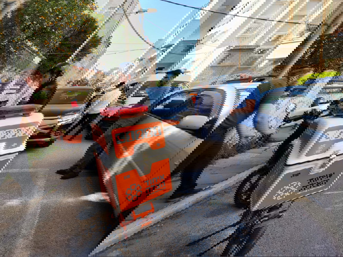 זירת התאונה ברחוב ניסנבוים