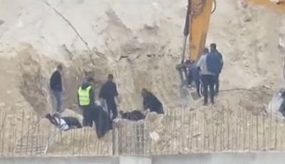 חרדים מוכים באתר בנייה