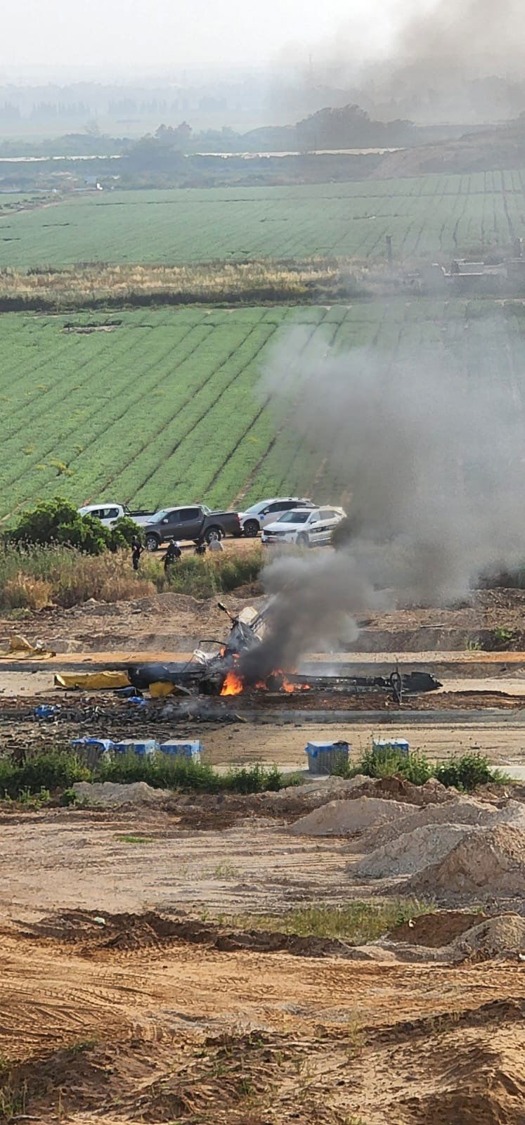 מטוס ריסוס התרסק ועלה באש, הטייס חולץ