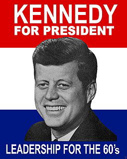 כרזת בחירות של קנדי לנשיאות: "קנדי לנשיאות, הנהגה בשביל שנות ה-60"