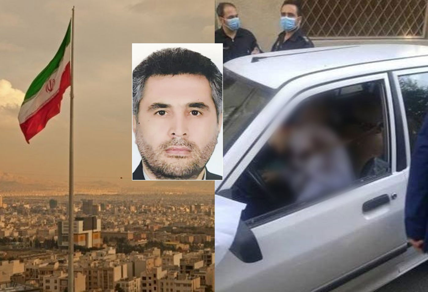 המחוסל וזירת החיסול. משמאל: בירת איראן