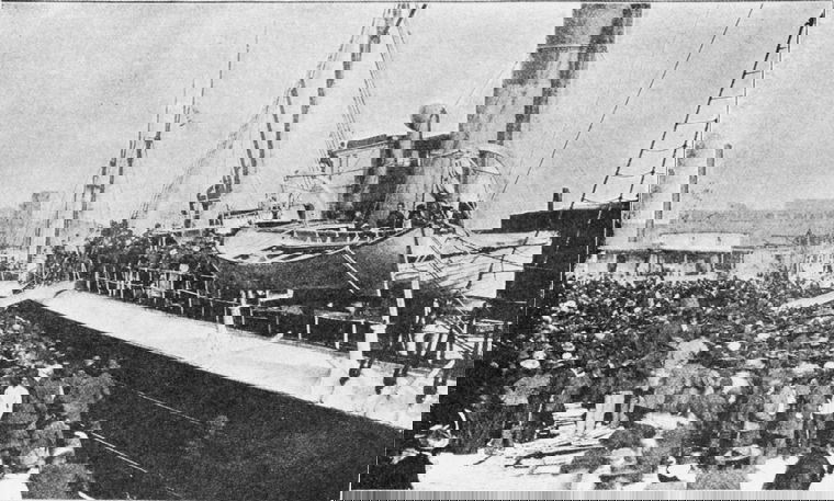 שחורים נשלחים בספינה לניגריה שבאפריקה, במימון 'החברה האמריקאית לקולוניזציה'. סוואנה, ג'ורג'יה, 1896