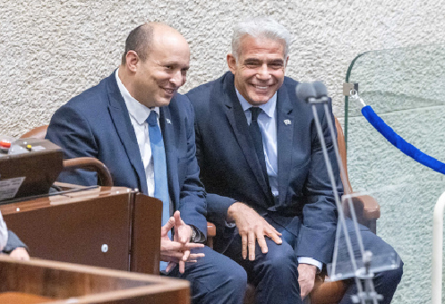 לפיד ובנט במליאת הכנסת, אמש