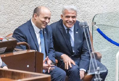 לפיד ובנט במליאת הכנסת, אמש