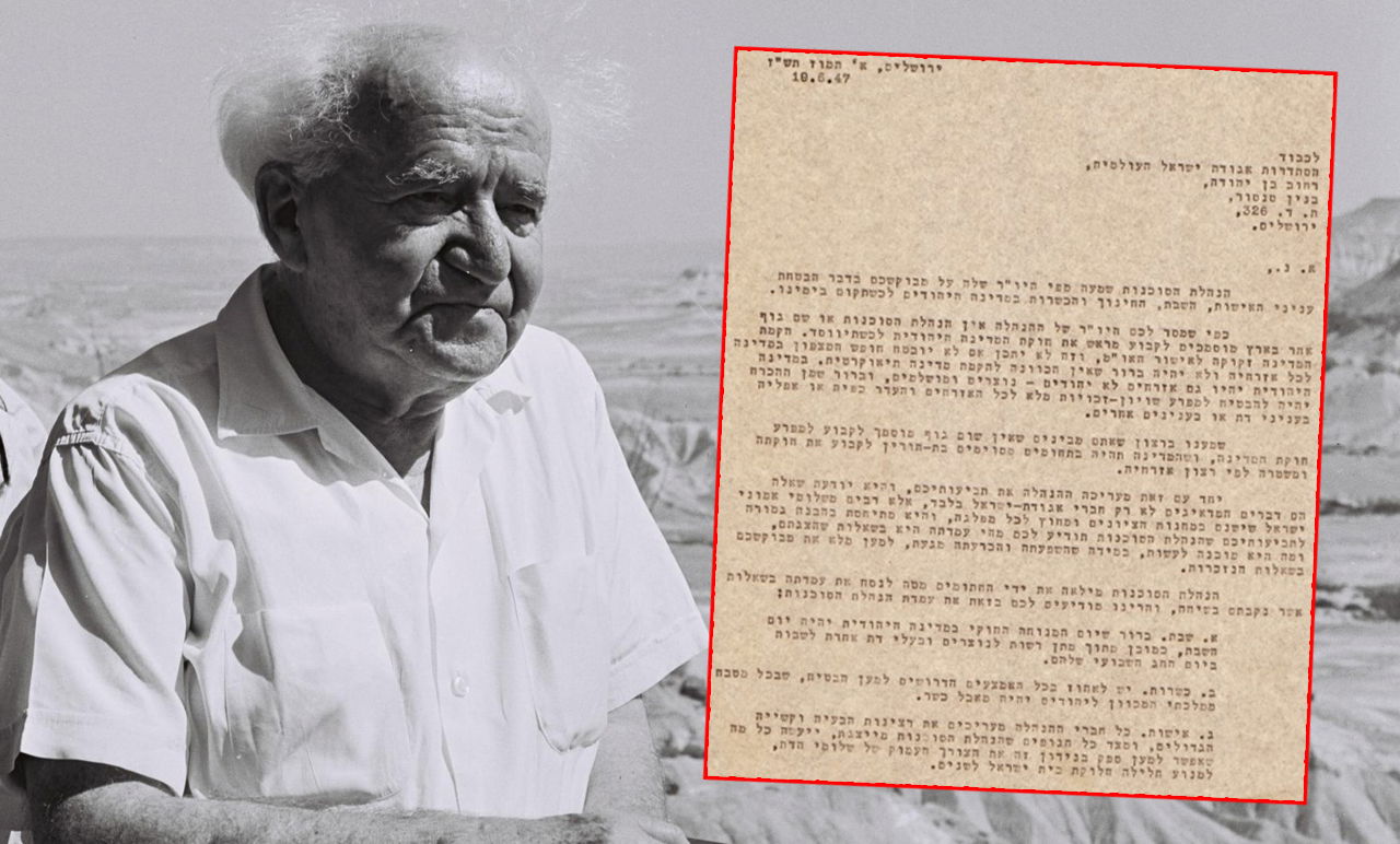 מסמך הסטטוס קוו ודוד בן גוריון. 75 שנה אחריו, ועדיין מתנהלים מאבקים בעקבותיו