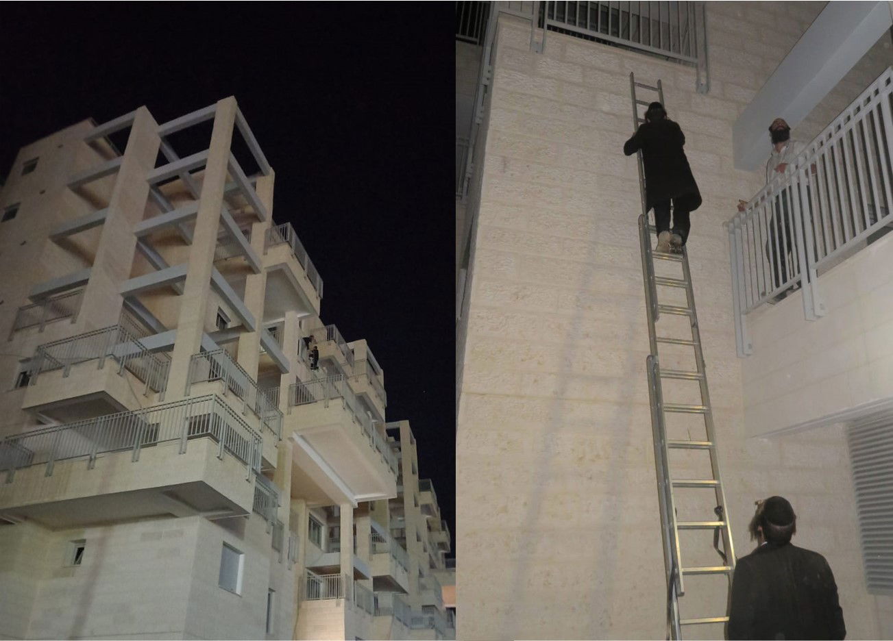 תושבים נכנסים לבניין