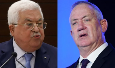 שר הביטחון בני גנץ, נועד עם  אבו מאזן בלשכתו ברמאללה