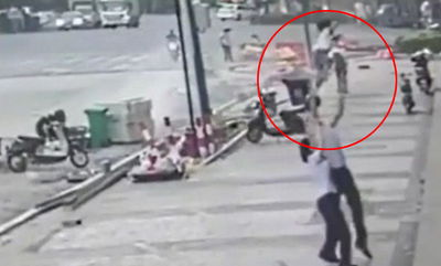 כך אזרח הציל פעוטה שנפלה מקומה 5; צפו