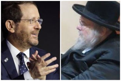 הרבי מבעלזא עם נשיא המדינה