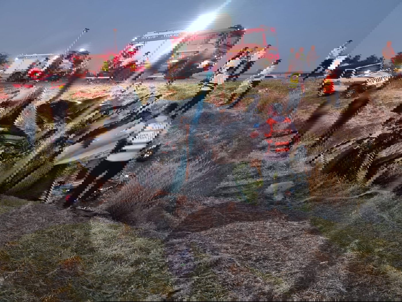 זירת התאונה הקשה בכביש 6