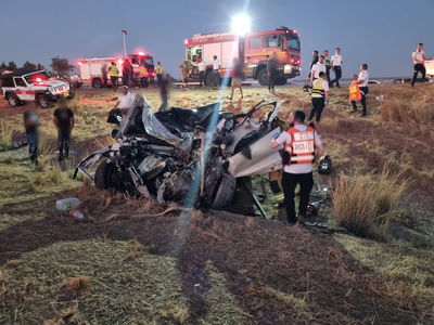 זירת התאונה הקשה בכביש 6