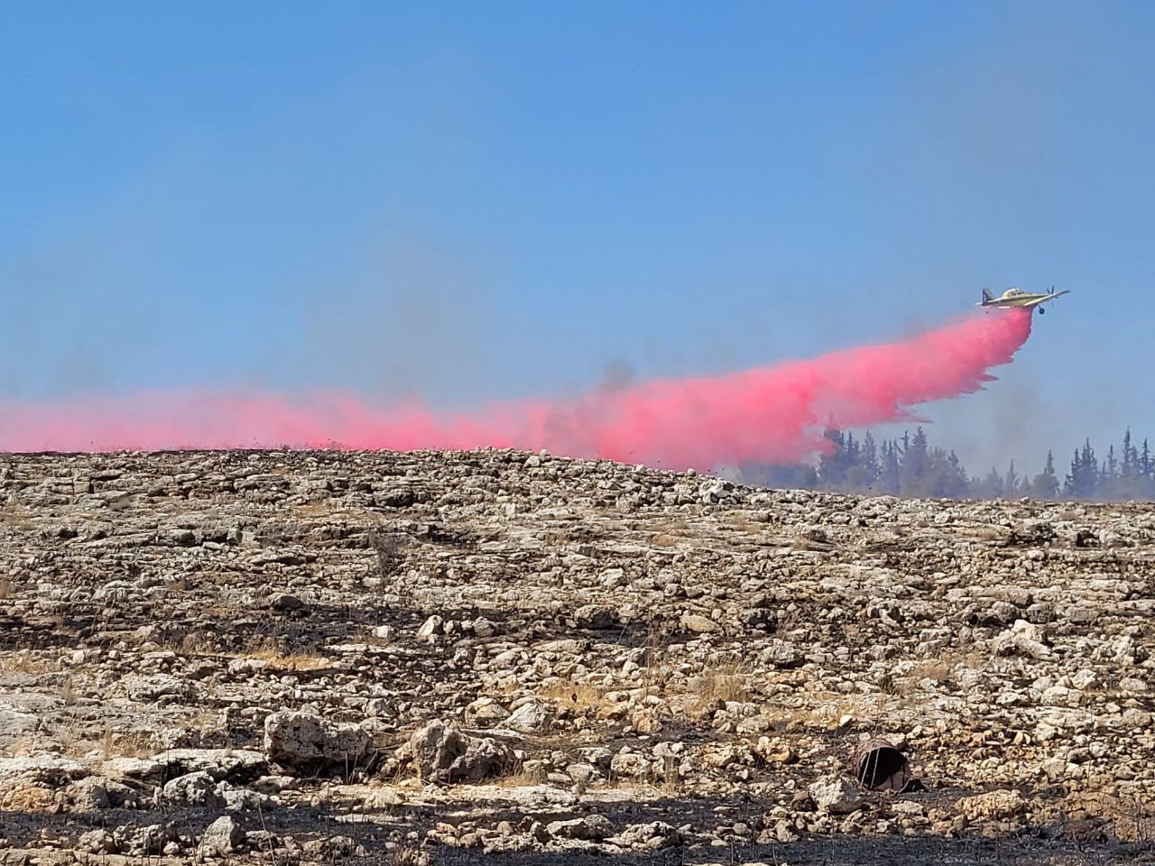 רימון עשן באימון צבאי גרם לשריפה בטבע