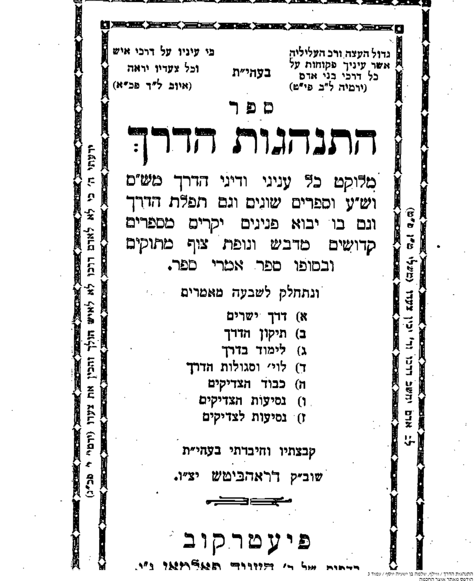 שער הספר 'התנהגות הדרך'