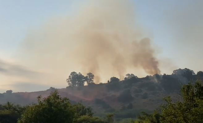 לוחמי האש יצאו לכבות את השריפה בגליל