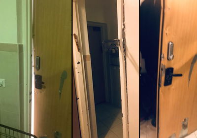 הדלתות שפרצו השוטרים במהלך מעצר החשודים