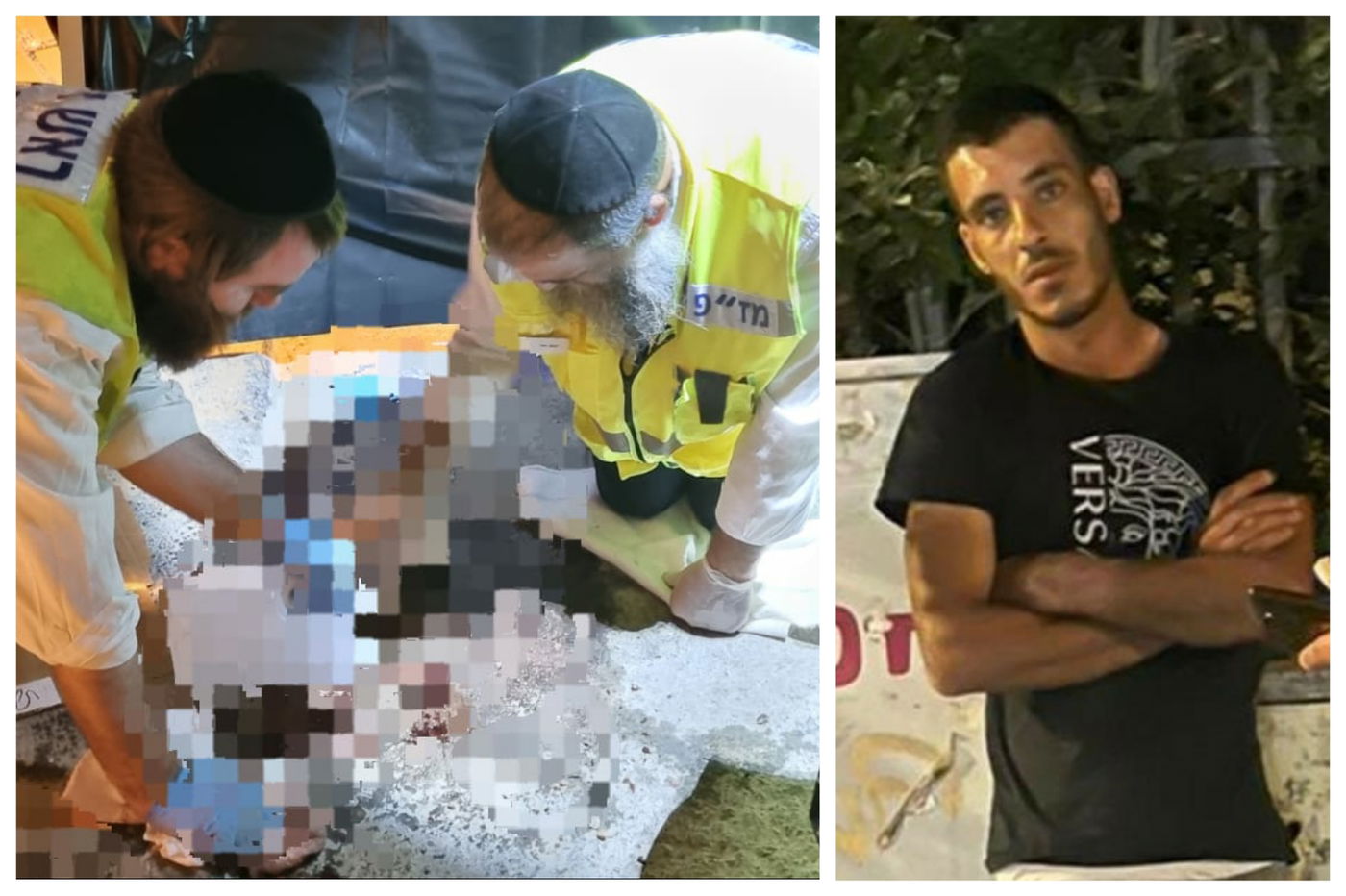 המחבל מוסא צרצור וזירת הפיגוע בחולון