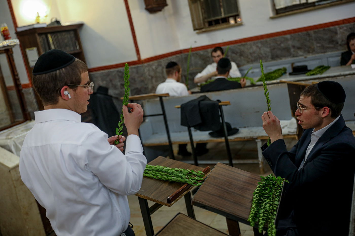 רגע אחרי הצום; האברכים בחרו ארבעת המינים • תיעוד