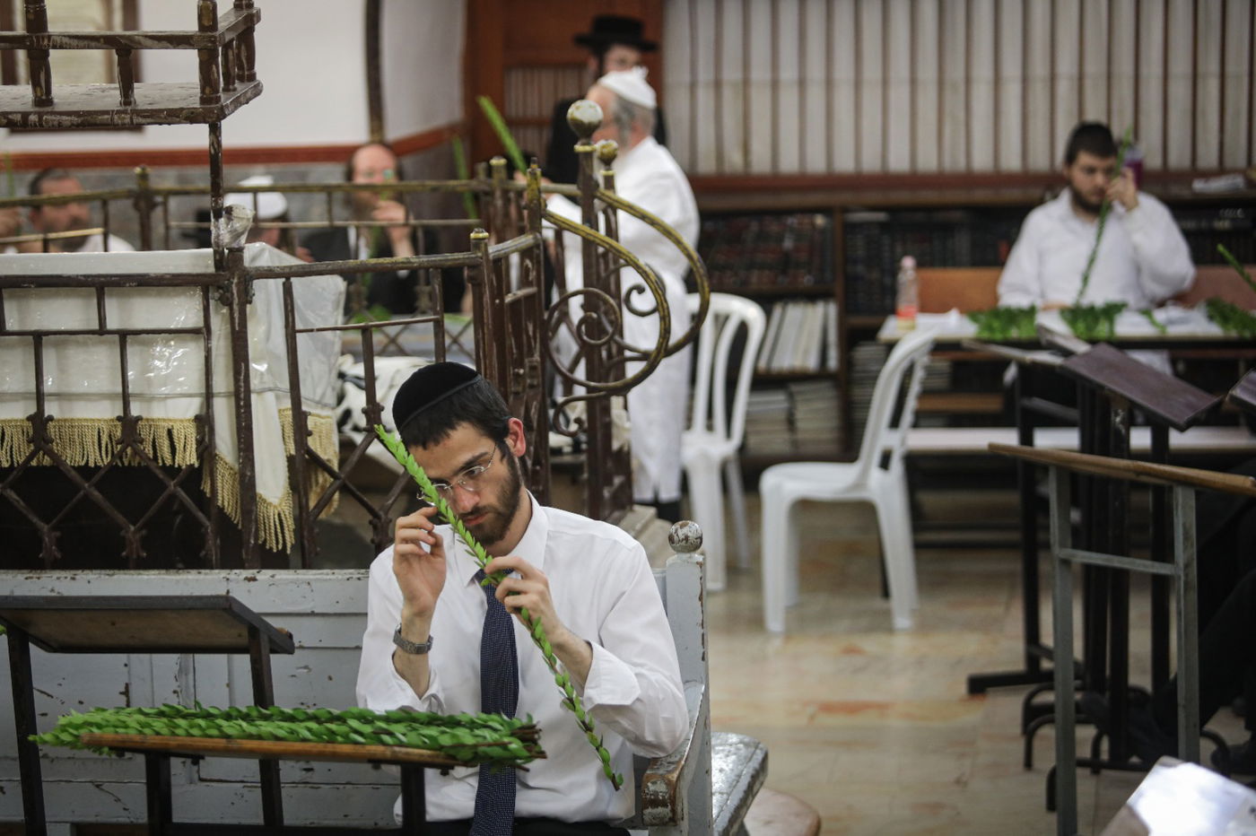 רגע אחרי הצום; האברכים בחרו ארבעת המינים • תיעוד