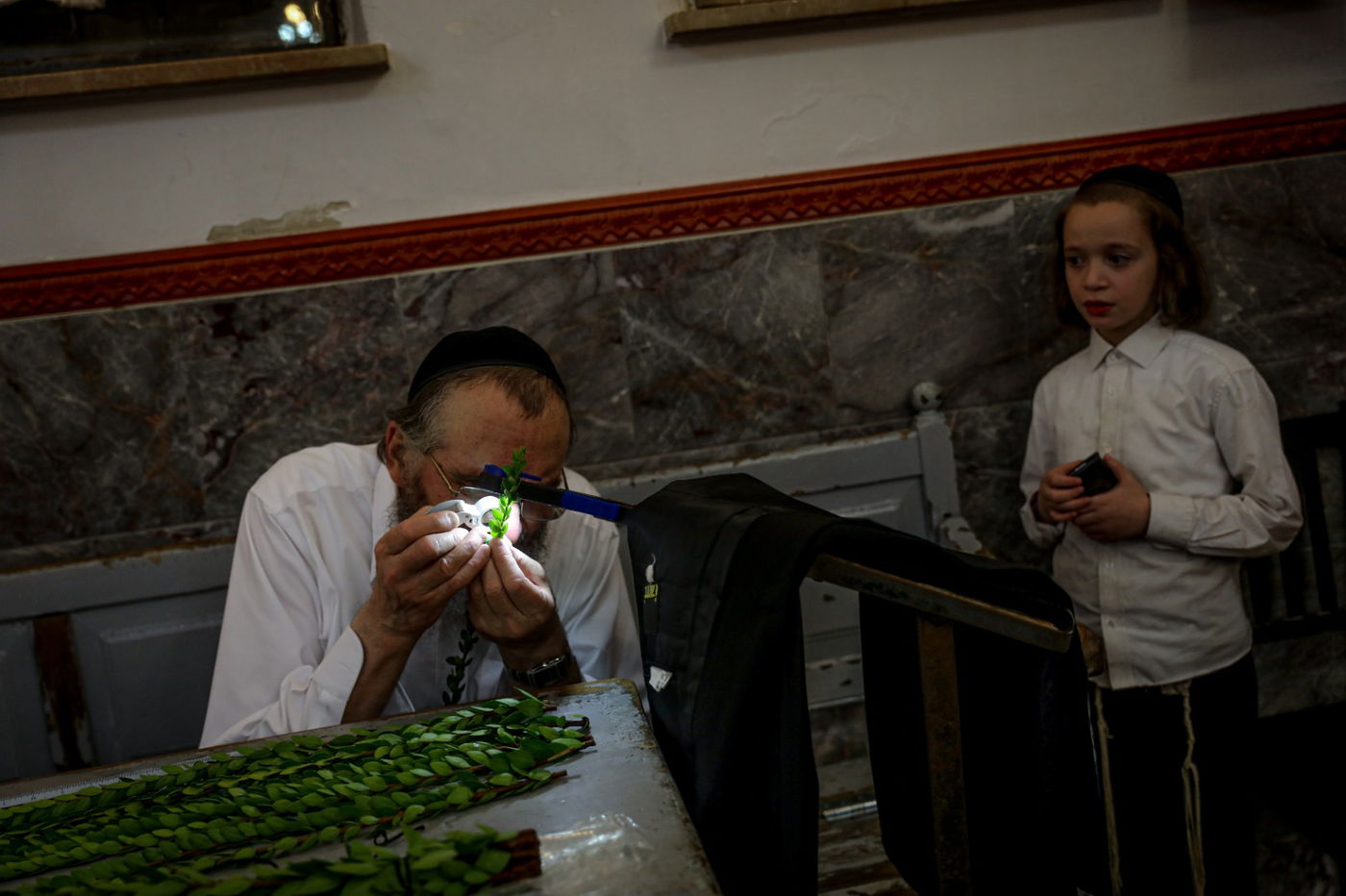 רגע אחרי הצום; האברכים בחרו ארבעת המינים • תיעוד