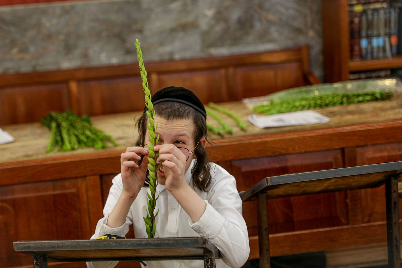 רגע אחרי הצום; האברכים בחרו ארבעת המינים • תיעוד
