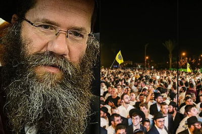 מימין: ההקפות השניות אמש. משמאל: הגר"מ אשכנזי