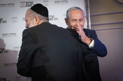 נתניהו ודרעי בועידת כיכר השבת, לפני יותר מחודש