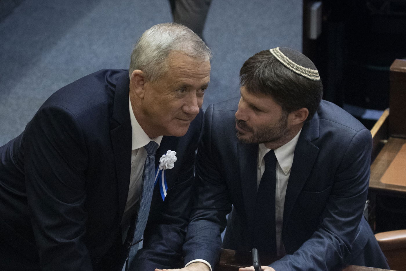 סמוטריץ' וגנץ בפתיחת הכנסת ה-22