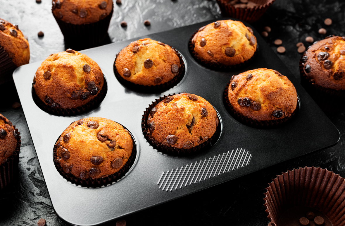 מיני מאפינס שוקולד צ'יפס מקמח מלא