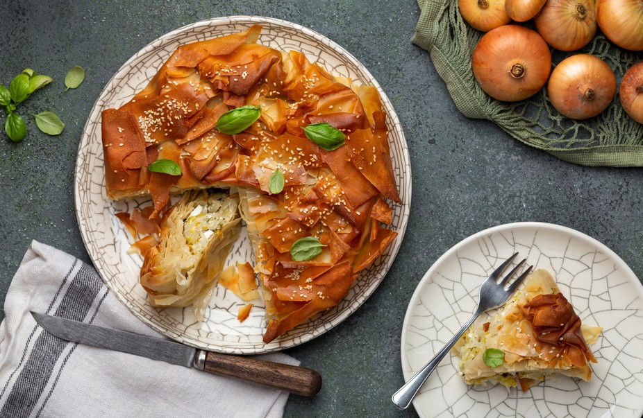 פרסופיטה - פאי בצל וכרישה יווני עם עלי פילו