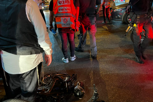 רוכב אופניים חשמליים חרדי נפצע בינוני בתאונה
