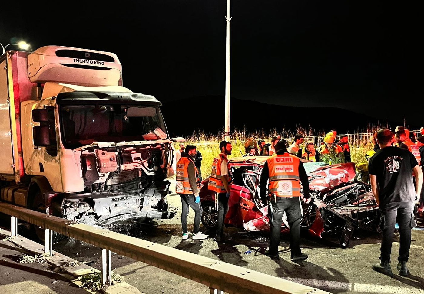 זירת התאונה ליד בית שמש