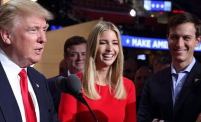 טראמפ עם בתו וחתנו