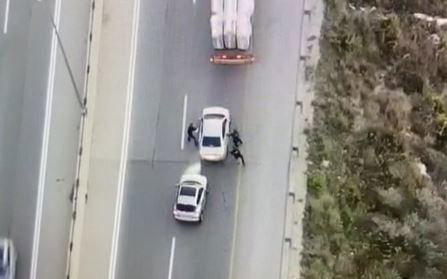 תיעוד מהאוויר: גנב הרכב מרמאללה נתפס "על חם"