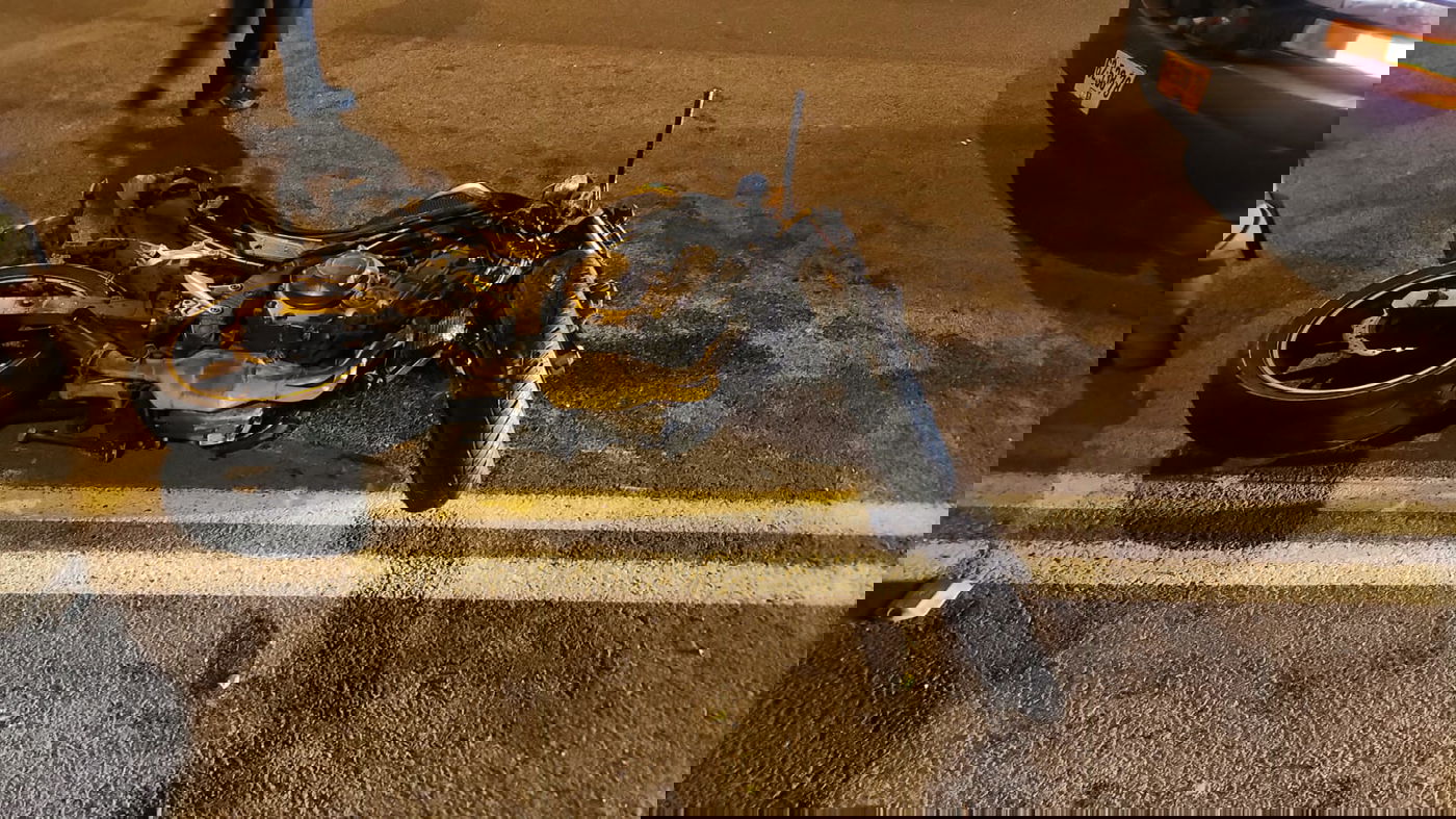 האופנוע שעליו רכב ההרוג, הערב