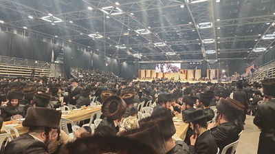 החסידים באולם והטריבונות ריקות