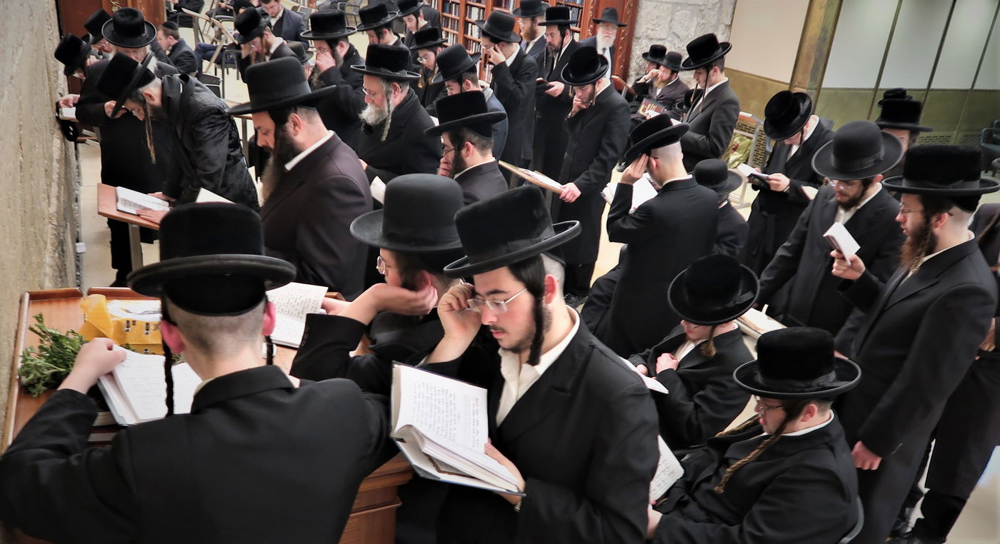 לרגל חתונת בנו: הרבי מזוועהיל התפלל בכותל המערבי