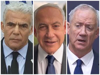 בני גנץ, בנימין נתניהו ויאיר לפיד, היום