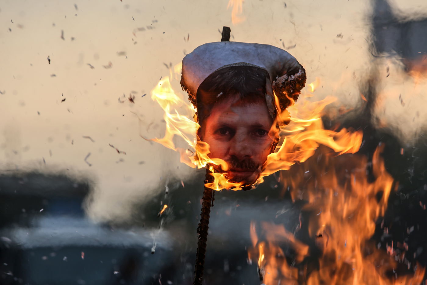 התרגיל הצבאי בעזה - שריפת בובות נתניהו ובן גביר | תיעוד