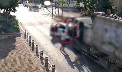 תקף נהג משאית באלימות ואיים עם סכין - ונעצר | תיעוד