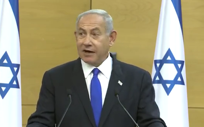 נתניהו בפתח ישיבת הסיעה, היום