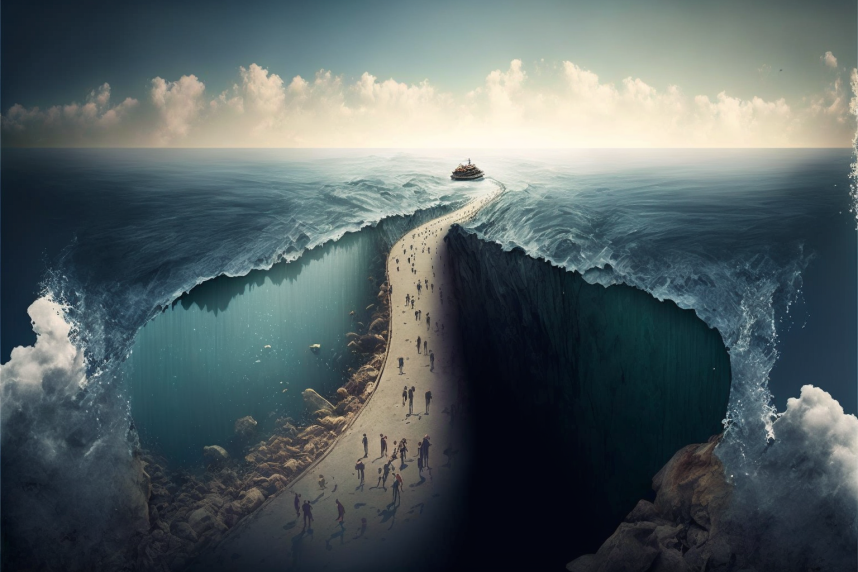 "והמים להם חומה מימינם ומשמאלם"